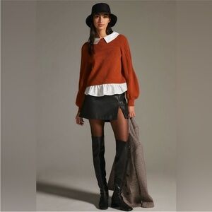 Anthropologie Maeve Textured Twofer Pullover Sweater Size Small NWT